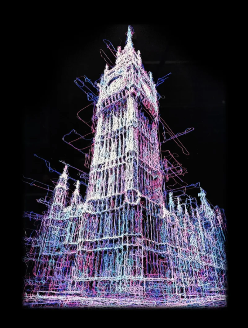 Big Ben Scribble Art Painting