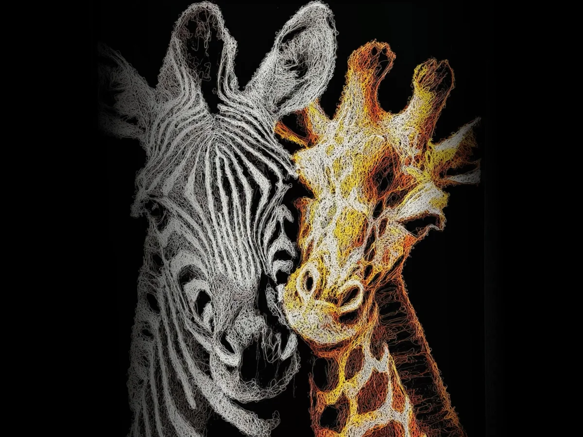 Zebra and Giraffe painting