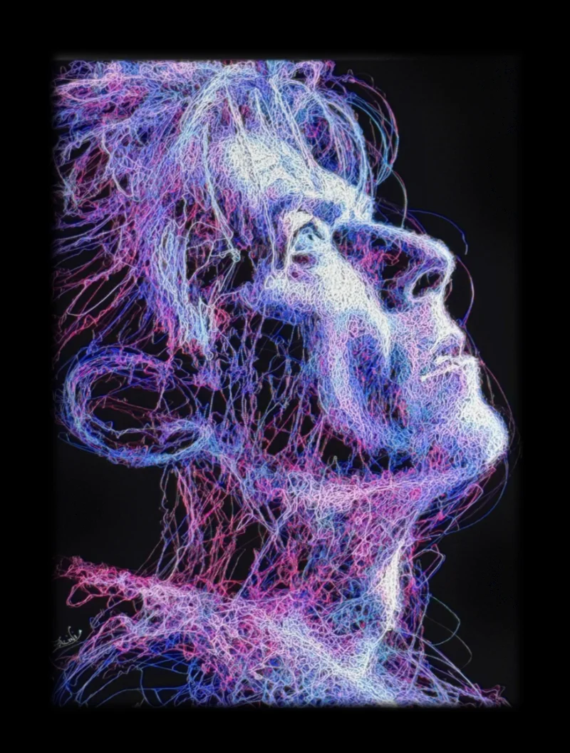 David Bowie scribble painting